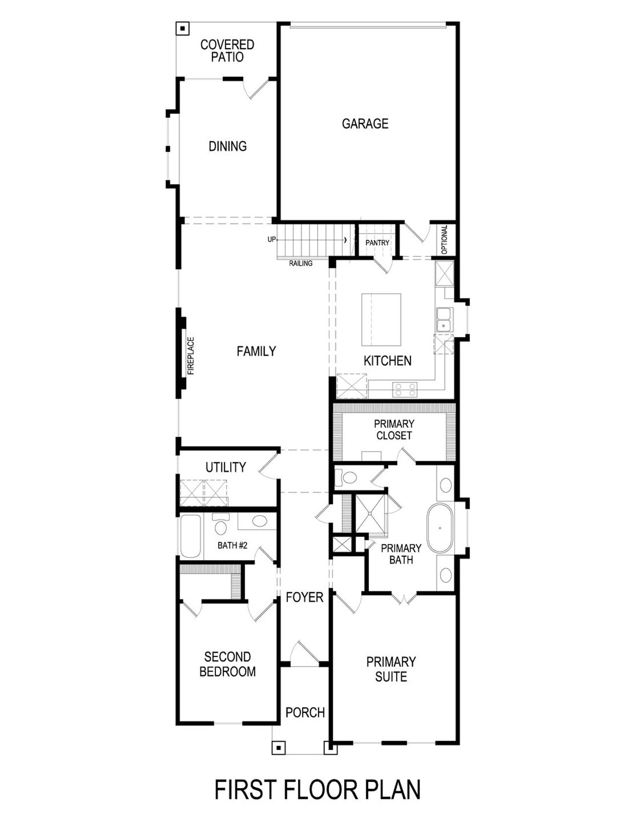 2D floor plan layout of this home in Trails at Cottonwood Creek, Rowlett, TX (Image 2).