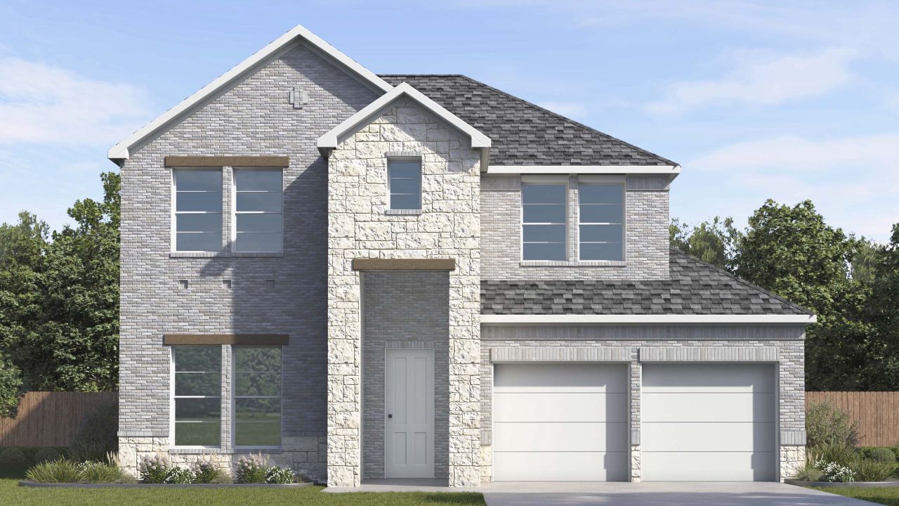 Representative exterior photo of a completed home built from the Spirit by D.R. Horton in Peachtree Meadows, Rockwall, TX (Image 2).
