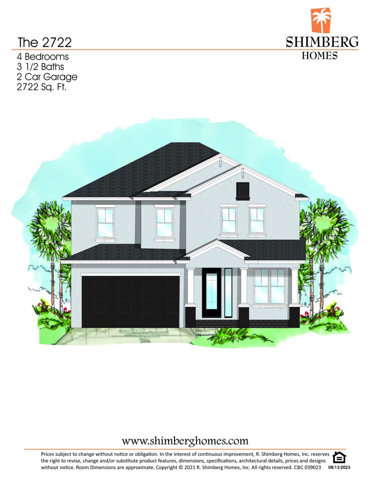 Architectural rendering of home exteriors planned for Clearfield Crossings in Tampa, FL (Image 2).