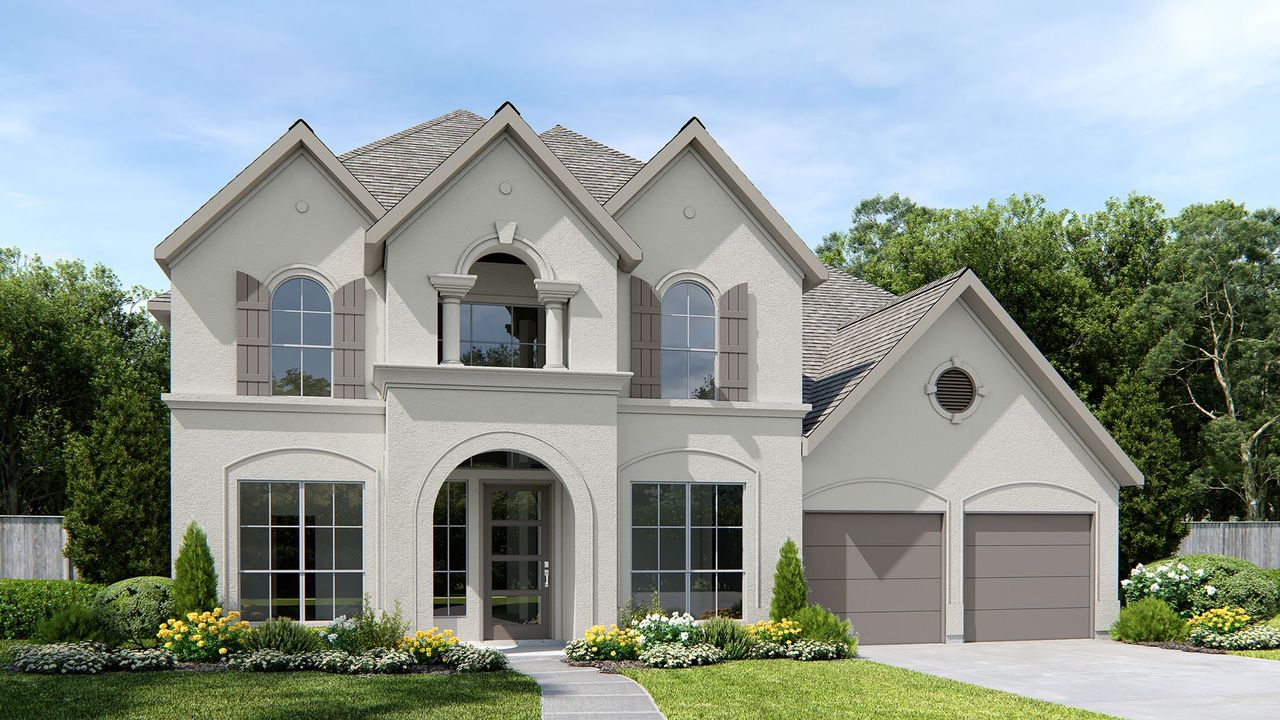 Representative exterior photo of a completed home built from the Design 3398W by Perry Homes in La Cima 60', San Marcos, TX (Image 2).