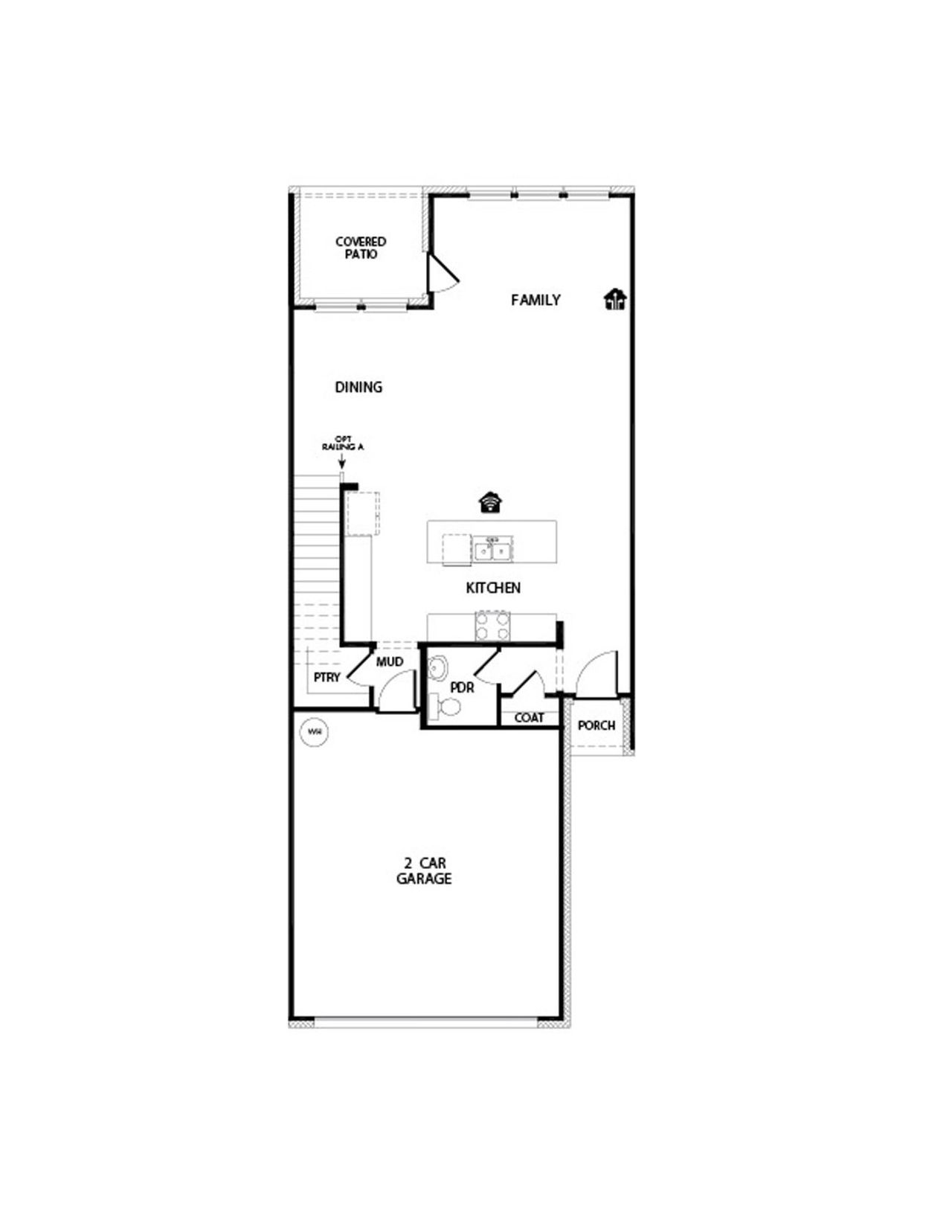 2D floor plan layout for the Granbury by Impression Homes in Main Street Village, Mansfield, TX (Image 2).