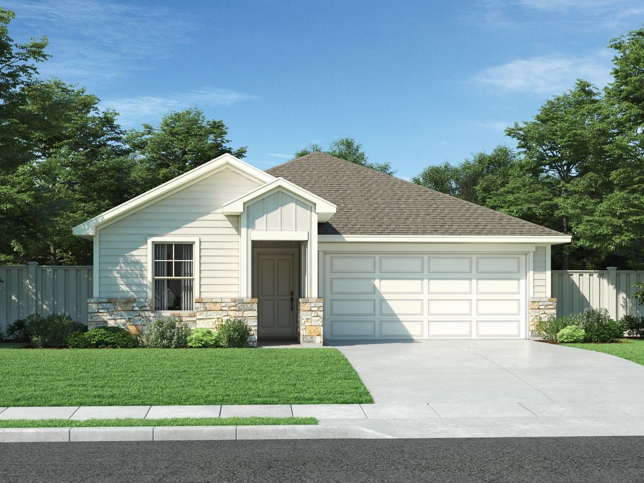 Representative exterior photo of a completed home built from the The Burnett (825) by Meritage Homes in Eastern Wells, Jarrell, TX (Image 2). Representative exterior photo of a completed home built from the The Burnett (825) by Meritage Homes in Eastern Wells, Jarrell, TX (Image 2).