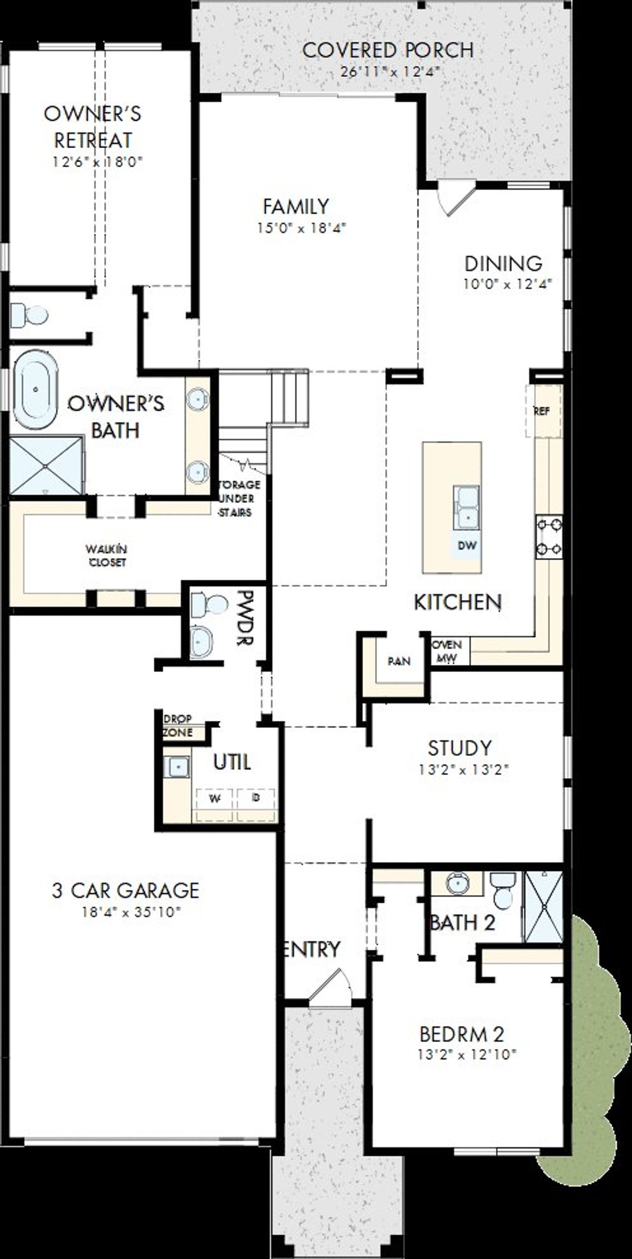 2D floor plan layout of this home in Furst Ranch, Bartonville, TX (Image 2).