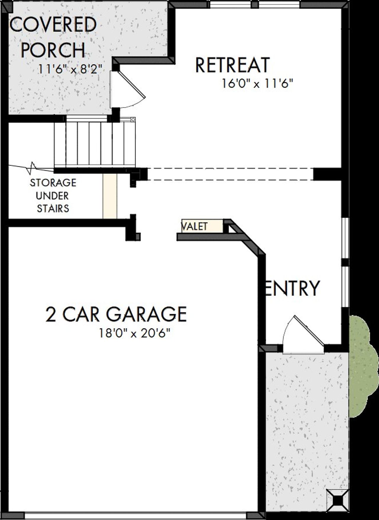 2D floor plan layout of this home in Trails at Waterside - Villas Series, Fort Worth, TX (Image 2).