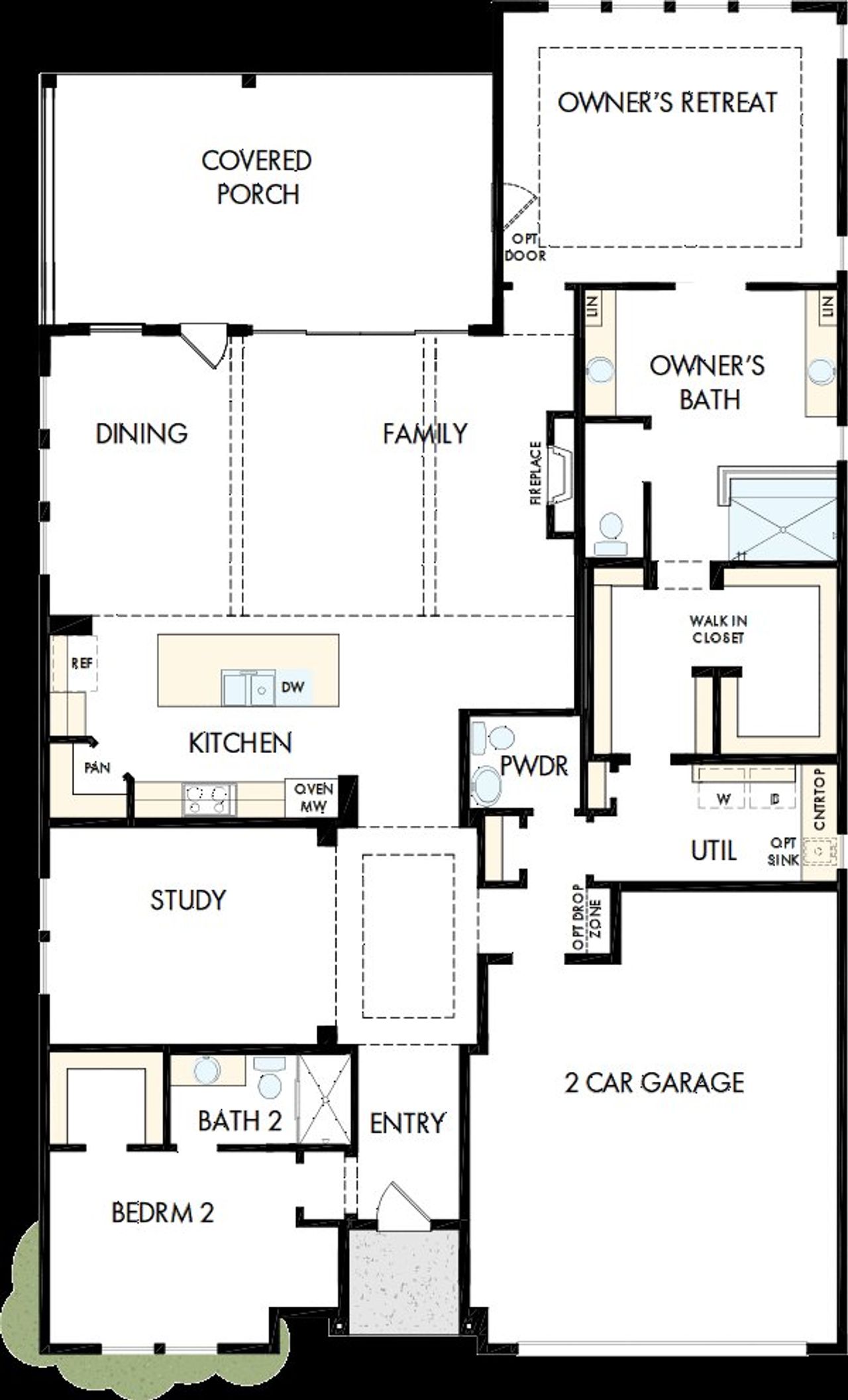 2D floor plan layout of this home in Encore at Streamside - Tradition Series, Waxhaw, NC (Image 2).