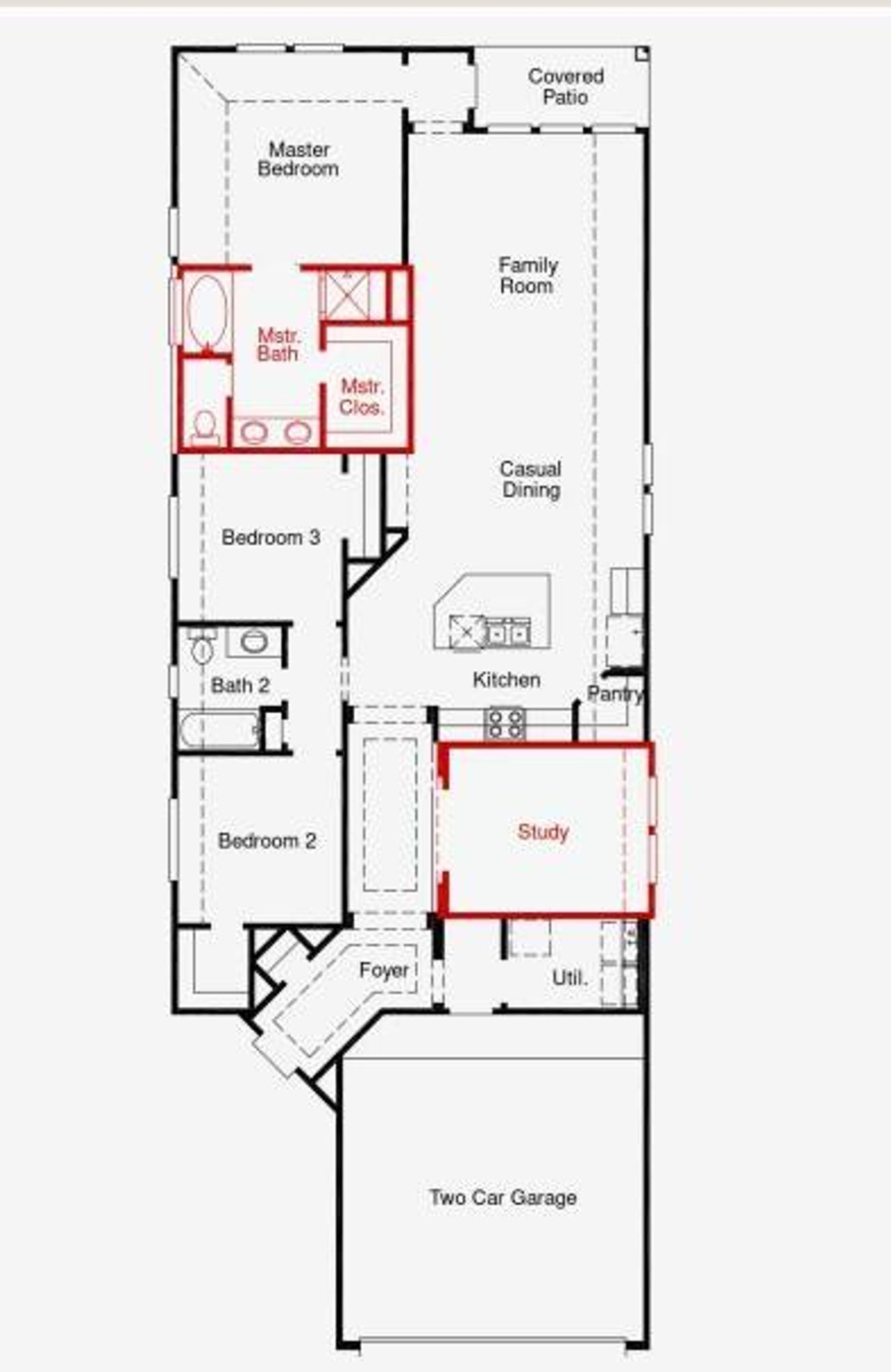 2D floor plan layout of this home in The Trails, New Caney, TX (Image 2).