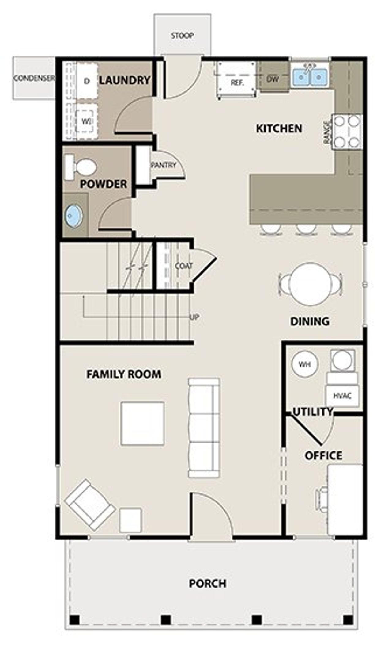 2D floor plan layout for the Christine by Peachtree Building Group in The Cottages at East Lanier, Fayetteville, GA (Image 2).
