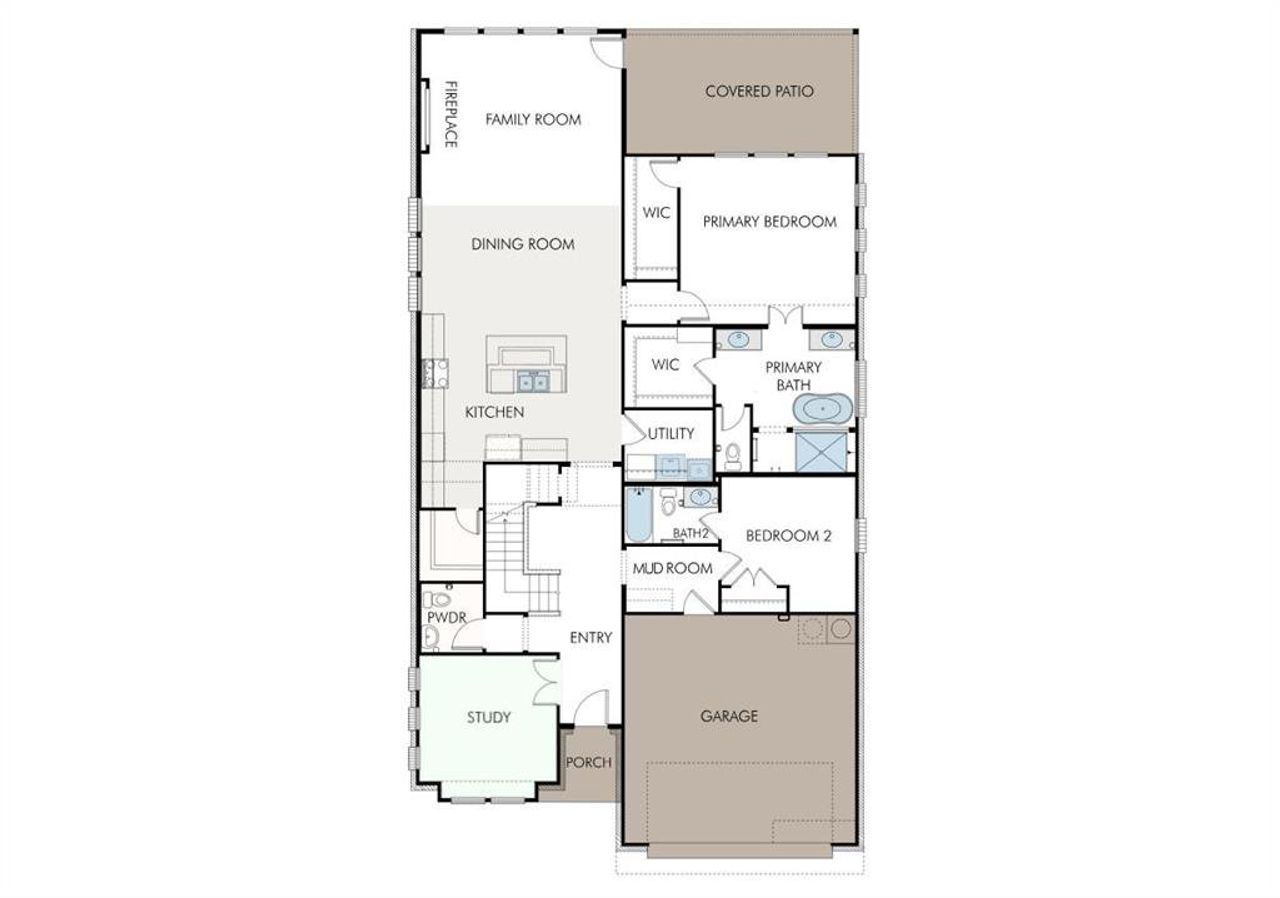 2D floor plan layout of this home in , Fort Worth, TX (Image 2).