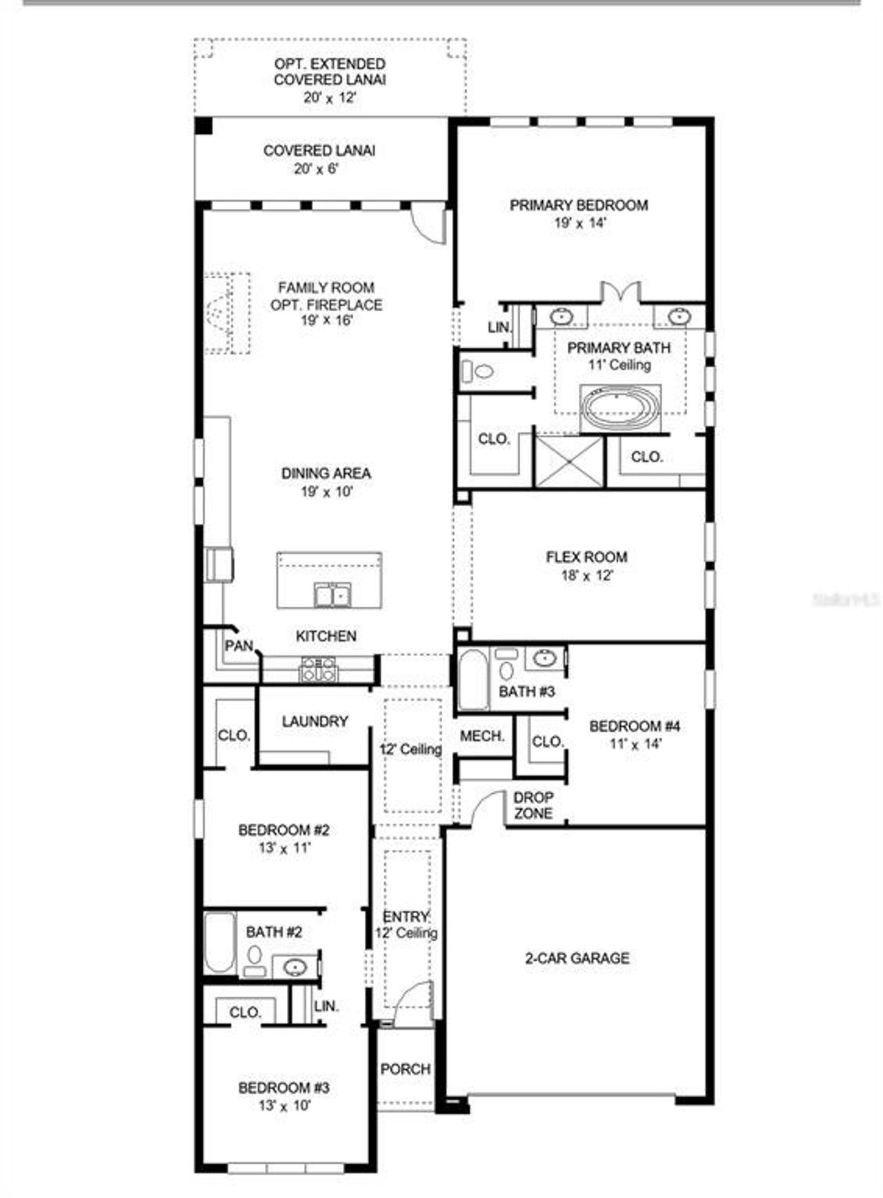 2D floor plan layout of this home in Star Farms At Lakewood Ranch 50', Bradenton, FL (Image 2). 2D floor plan layout of this home in Star Farms At Lakewood Ranch 50', Bradenton, FL (Image 2).