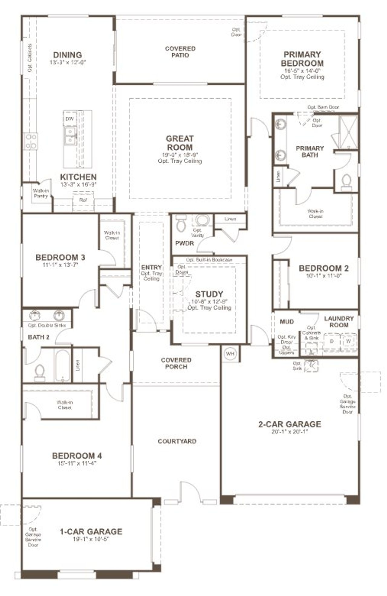 2D floor plan layout of this home in Estates at Asante, Surprise, AZ (Image 2).