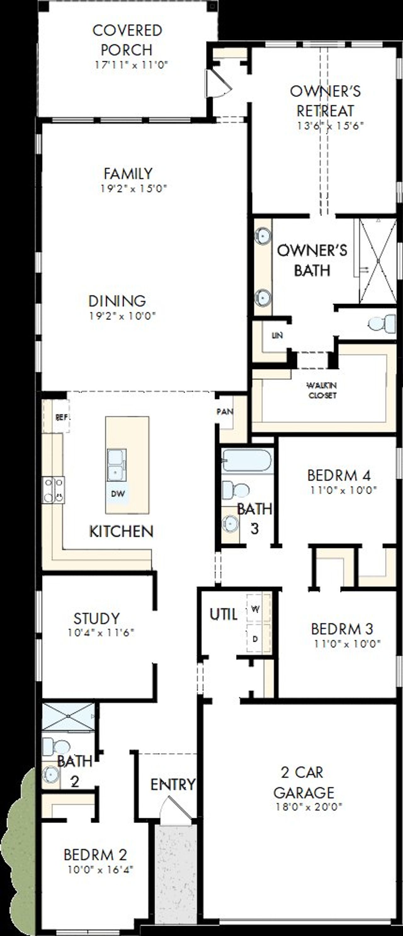 2D floor plan layout of this home in Jubilee - Reserve Collection, Hockley, TX (Image 2). 2D floor plan layout of this home in Jubilee - Reserve Collection, Hockley, TX (Image 2).