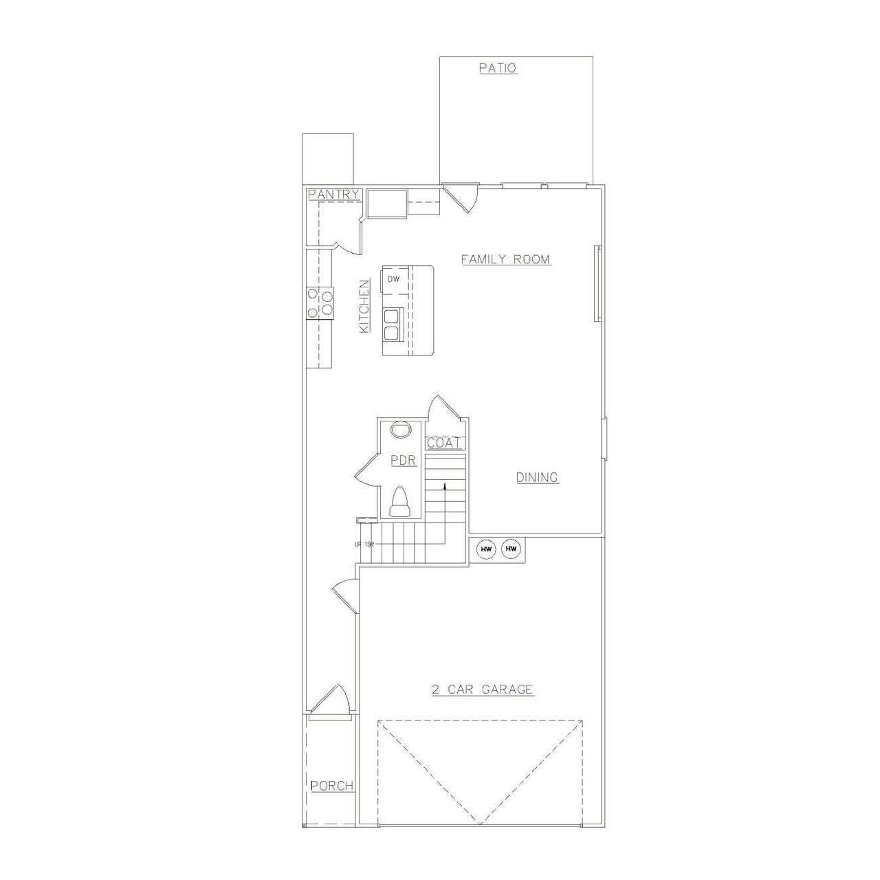 2D floor plan layout for the Morgan - Townhomes by Dream Finders Homes in Concord Oaks, Powder Springs, GA (Image 2).