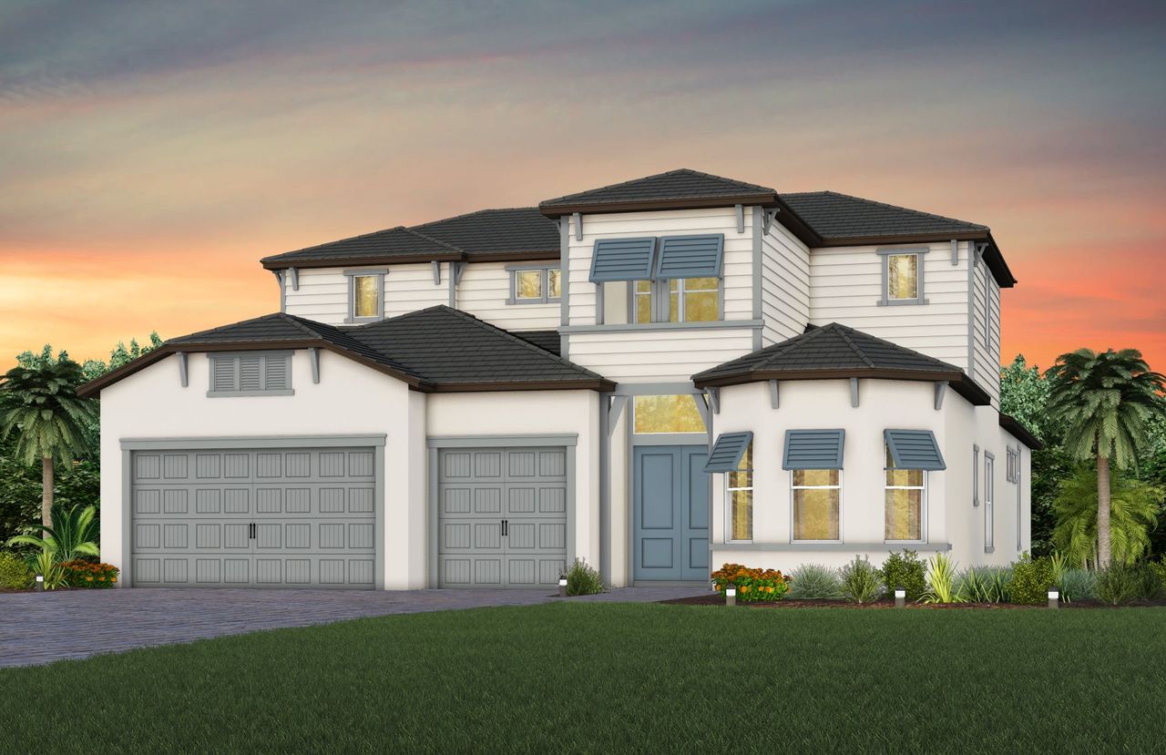 Representative exterior photo of a completed home built from the Layton Grand by Del Webb in Del Webb Explore North River Ranch, Parrish, FL (Image 2).