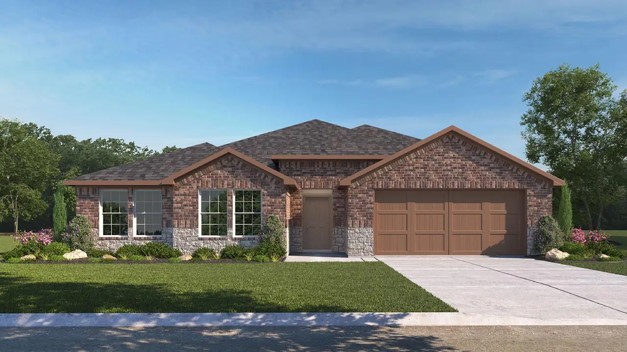 Representative exterior photo of a completed home built from the Irving by D.R. Horton in Marlow Lake, Texas City, TX (Image 2). Representative exterior photo of a completed home built from the Irving by D.R. Horton in Marlow Lake, Texas City, TX (Image 2).