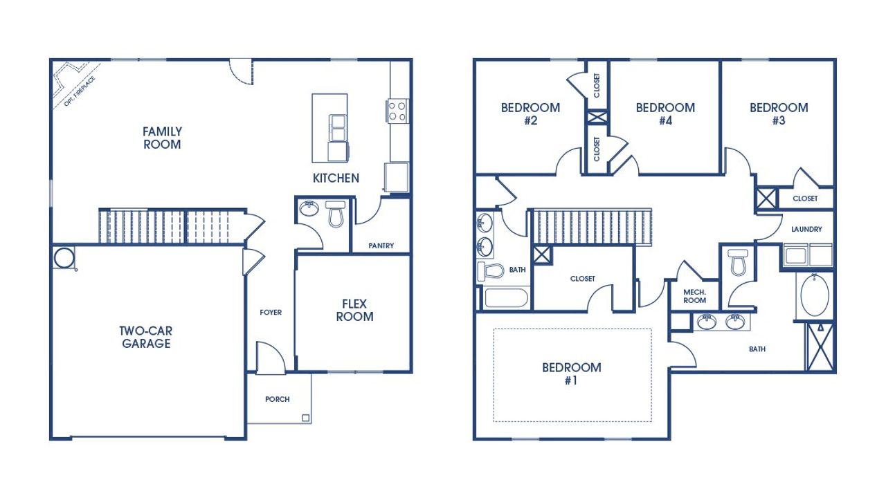 2D floor plan layout of this home in The Reserve at Calcutta, Stockbridge, GA (Image 2).