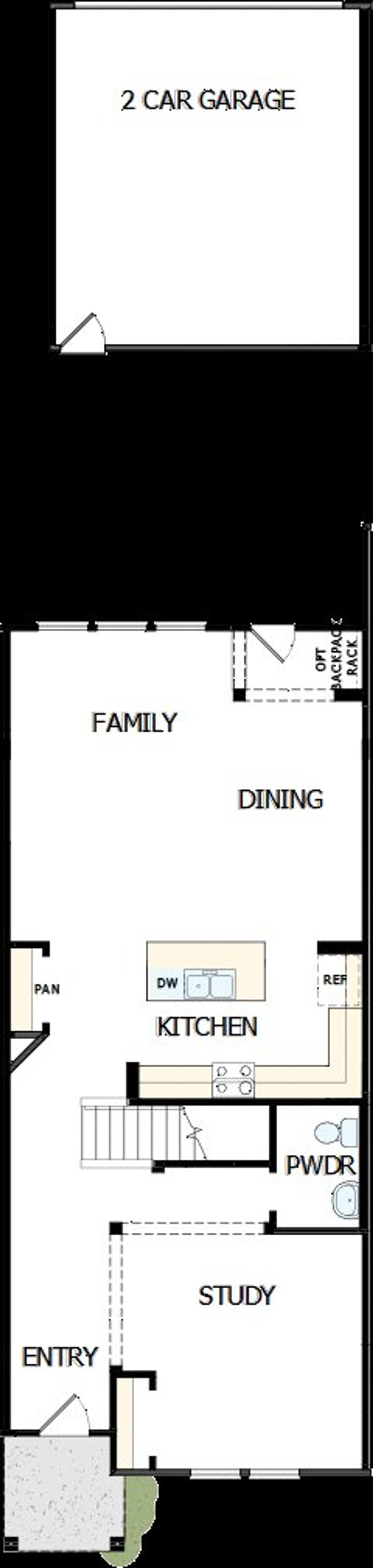 2D floor plan layout of this home in North Creek Village - Townhomes, Huntersville, NC (Image 2).