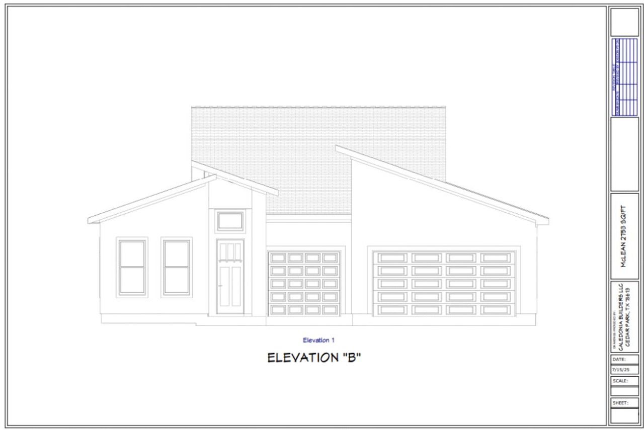 Representative rendering of the exterior for the The McLane by Caledonia Builders (Image 2).