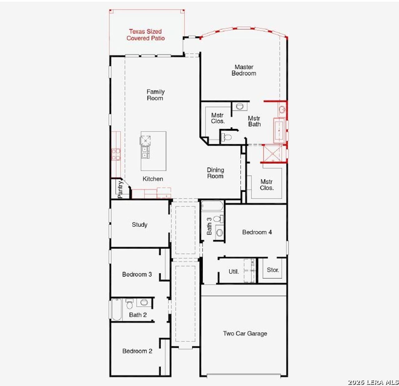 2D floor plan layout of this home in Ladera, San Antonio, TX (Image 2).