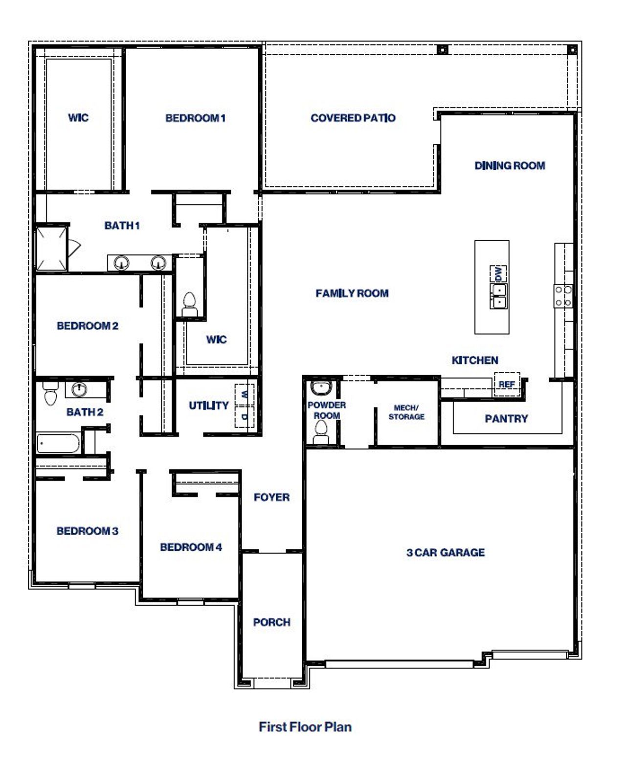 2D floor plan layout of this home in Riverside Estates, Mont Belvieu, TX (Image 2).