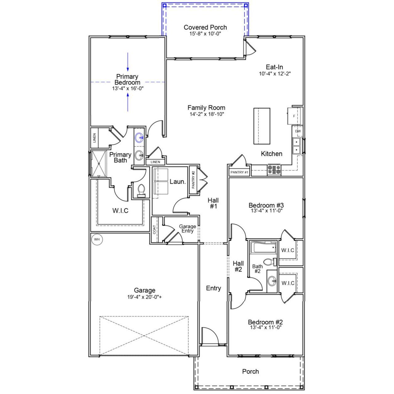 2D floor plan layout of this home in Jordan Grove, Conway, SC (Image 2).