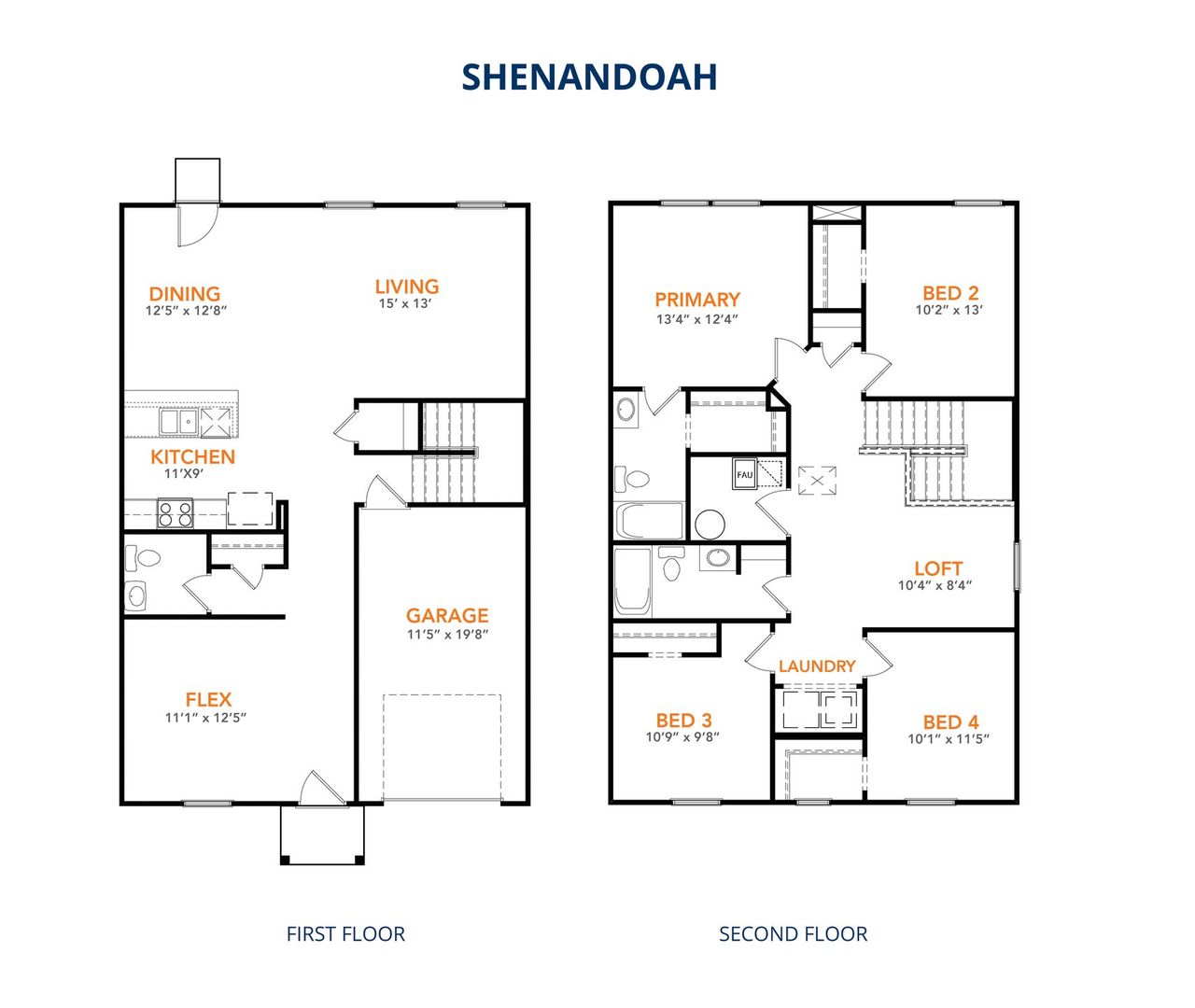 2D floor plan layout of this home in Summit Place, Eden, NC (Image 2).