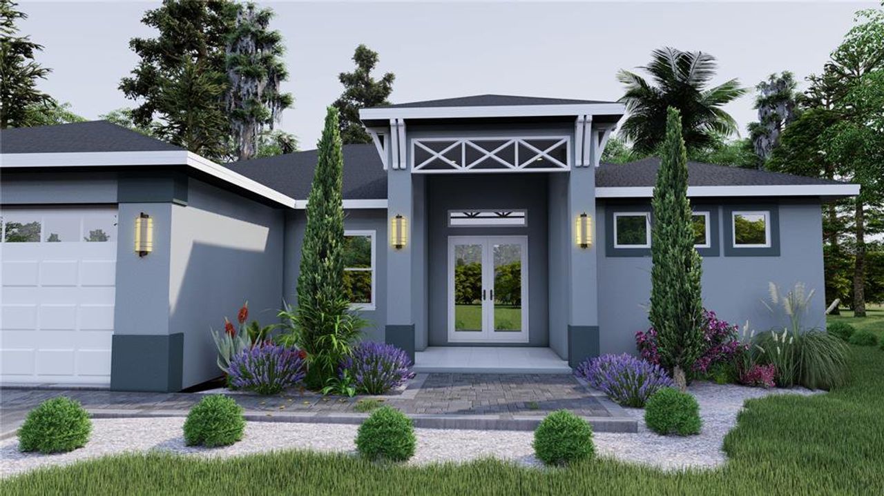 Exterior details and patio area of a home in , North Port (Image 2).