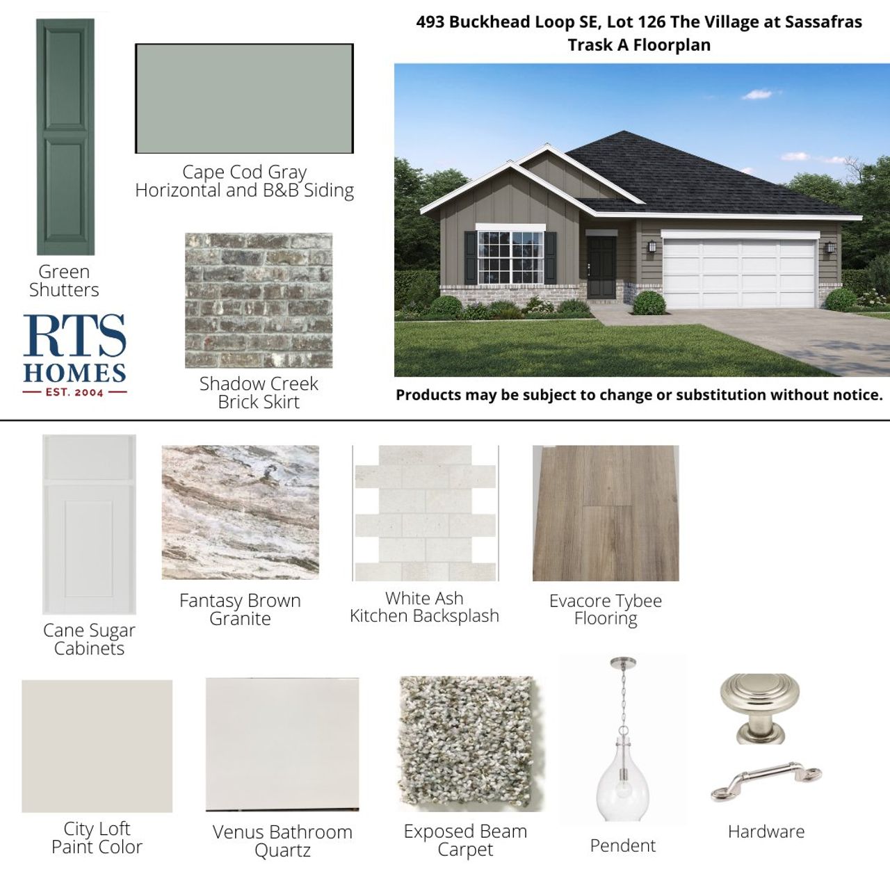 2D floor plan layout of this home in The Village at Sassafras, Allenhurst, GA (Image 2).