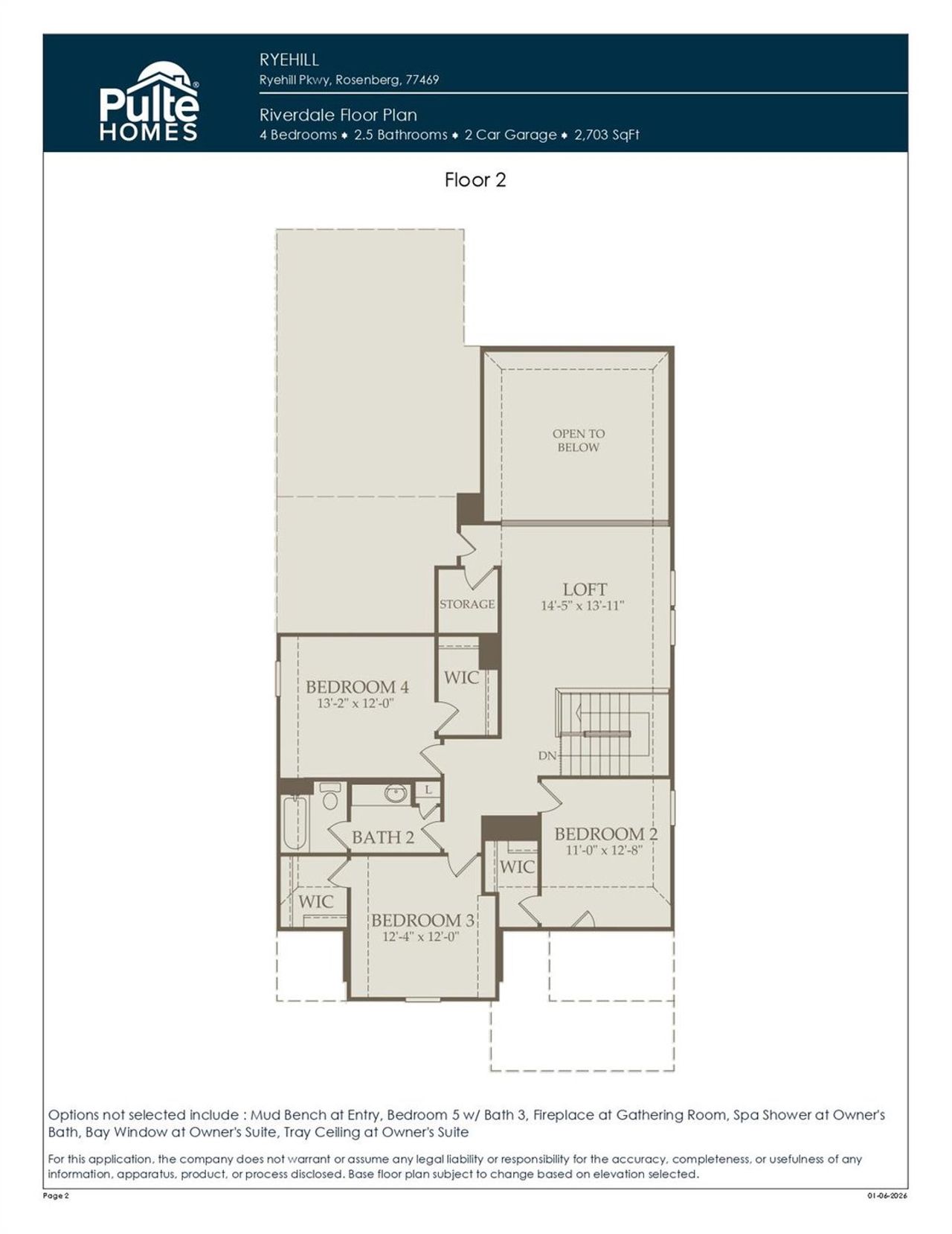 2D floor plan layout of this home in Ryehill, Sugar Land, TX (Image 2).