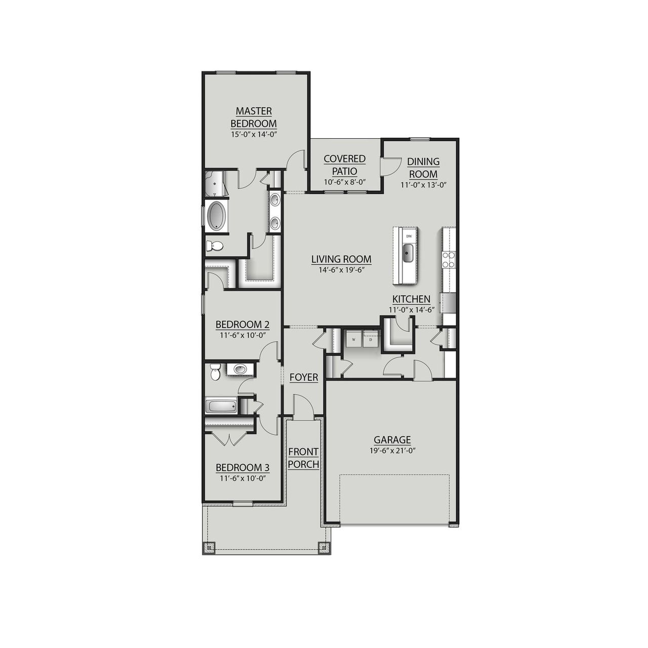 2D floor plan layout for the Newton IV J by DSLD Homes in Mostyn Springs, Magnolia, TX (Image 2).