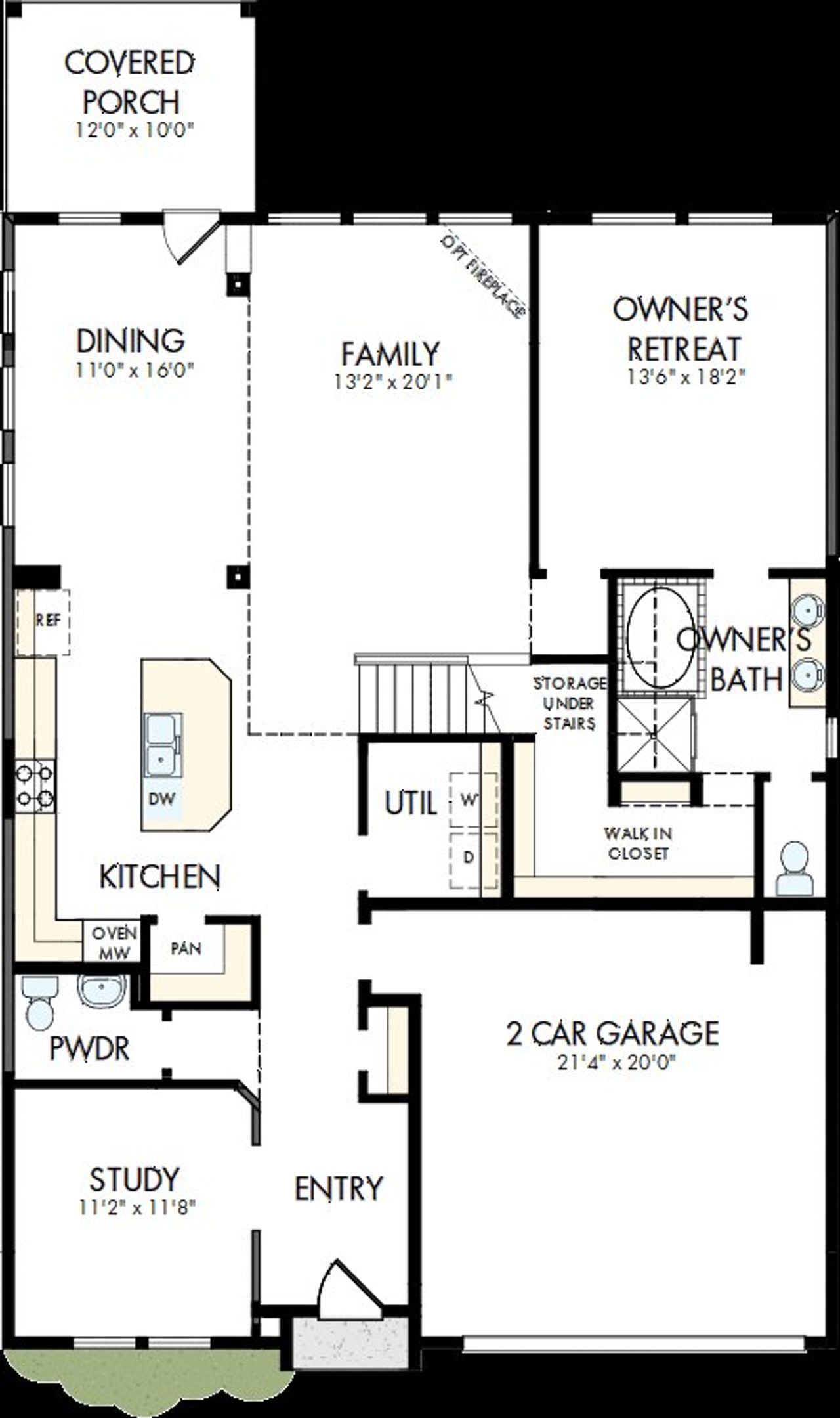 2D floor plan layout of this home in Davis Ranch 50', San Antonio, TX (Image 2).