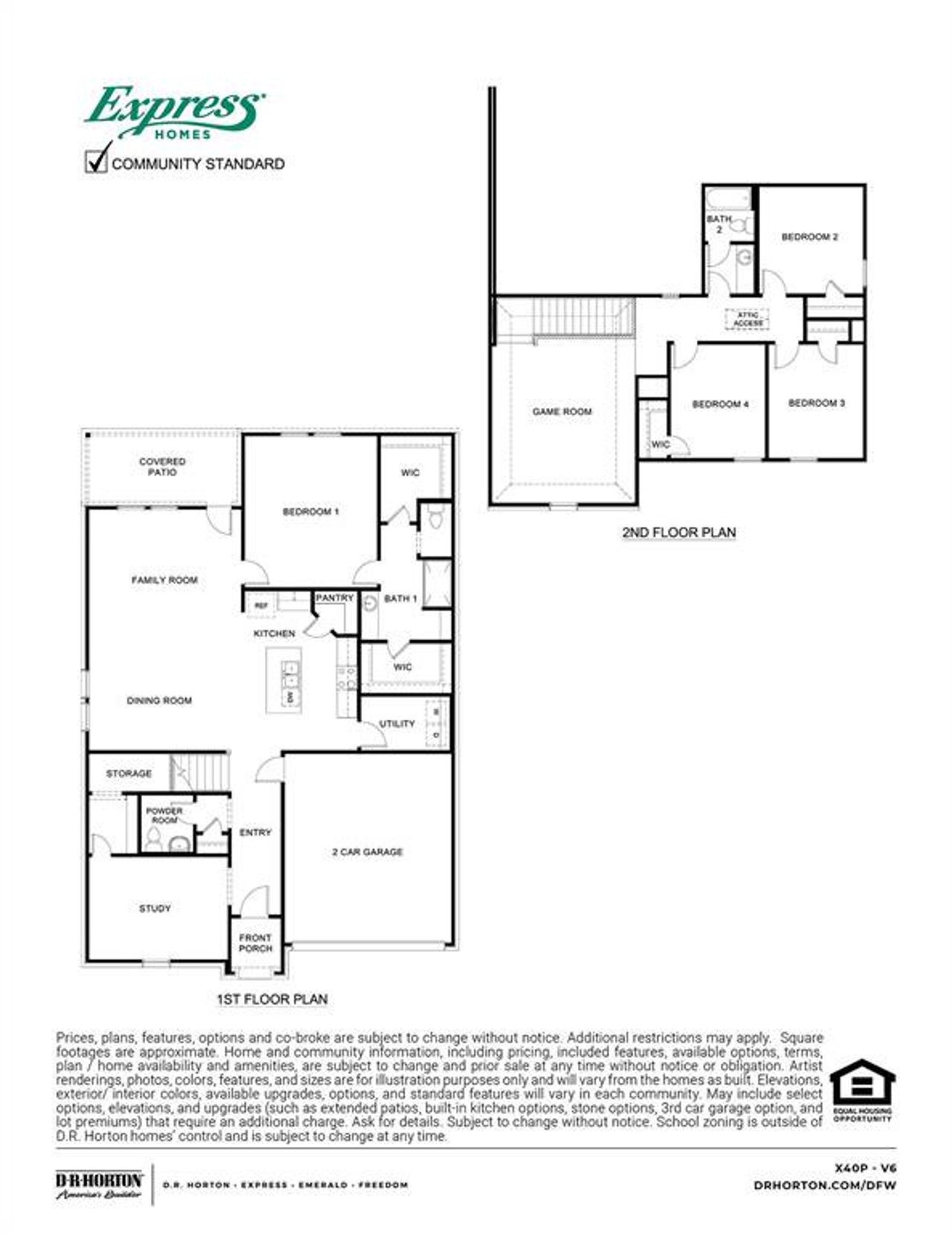 2D floor plan layout of this home in Stonehaven, Caddo Mills, TX (Image 2).