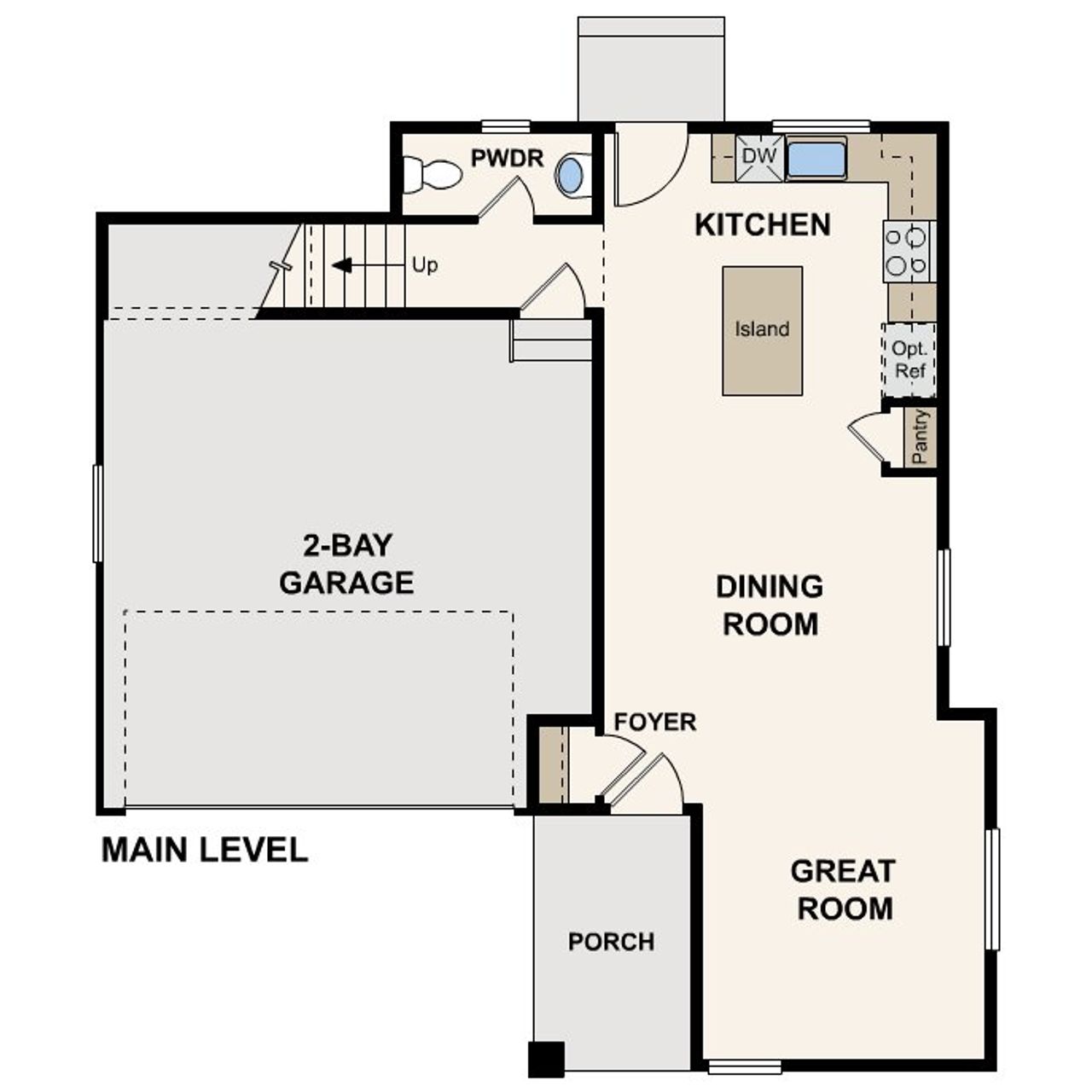 2D floor plan layout of this home in The Contemporary Collection at Windler, Aurora, CO (Image 2).