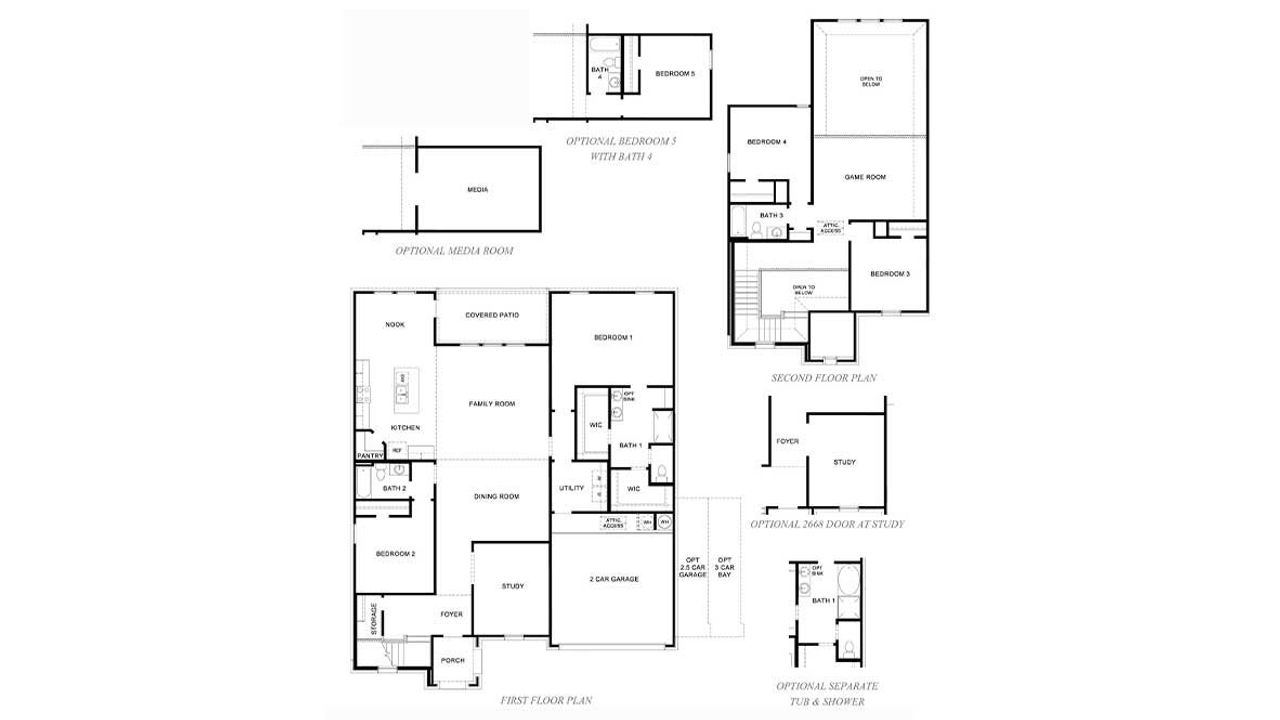2D floor plan layout of this home in Evergreen, Rosenberg, TX (Image 2).