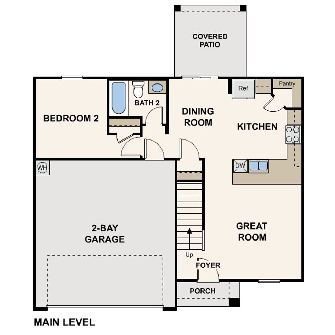 2D floor plan layout of this home in Las Ventanas at Entrada del Toro at Rancho Sahuarita, Sahuarita, AZ (Image 2).