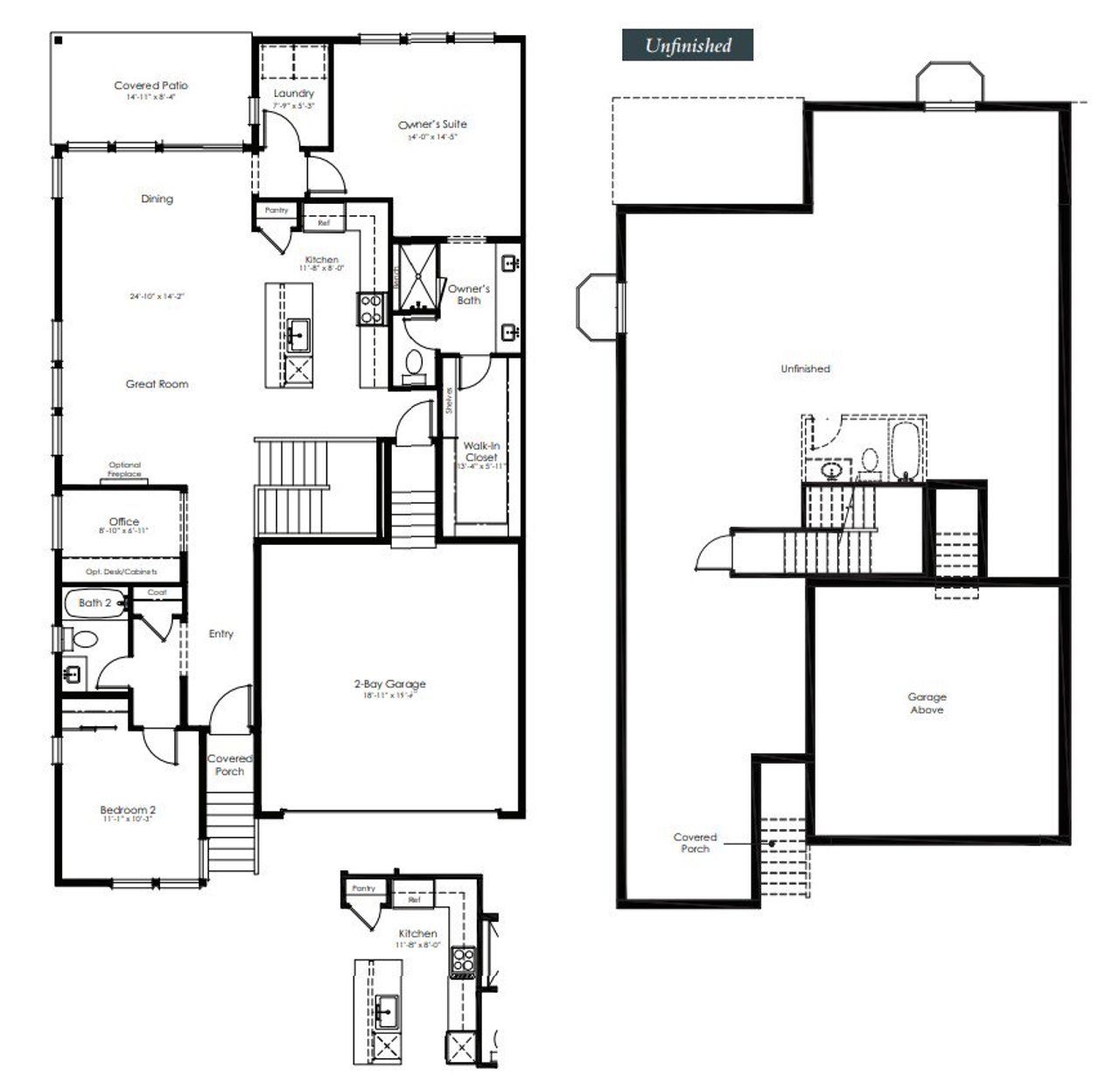 2D floor plan layout for the The Sunlight by BLVD Builders in Hillside at Castle Rock, Castle Rock, CO (Image 2). 2D floor plan layout for the The Sunlight by BLVD Builders in Hillside at Castle Rock, Castle Rock, CO (Image 2).