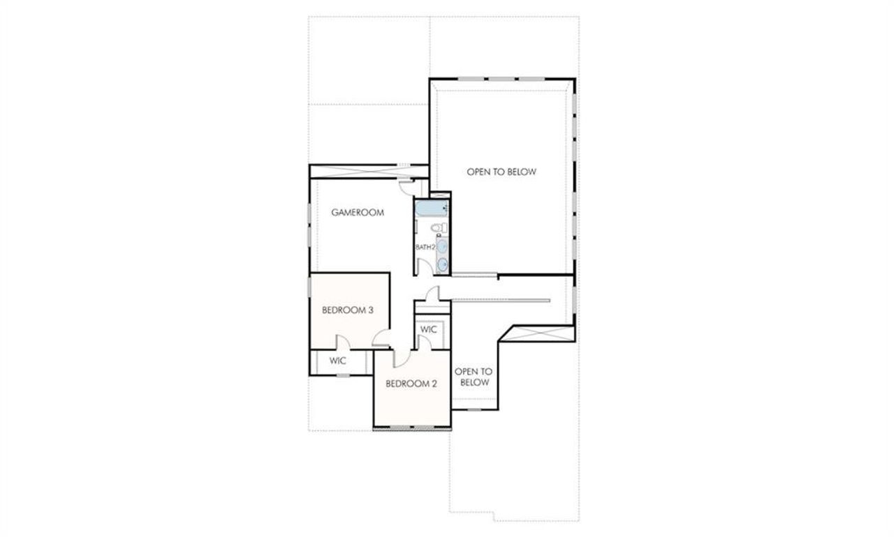 2D floor plan layout of this home in Walsh Ranch, Fort Worth, TX (Image 2).