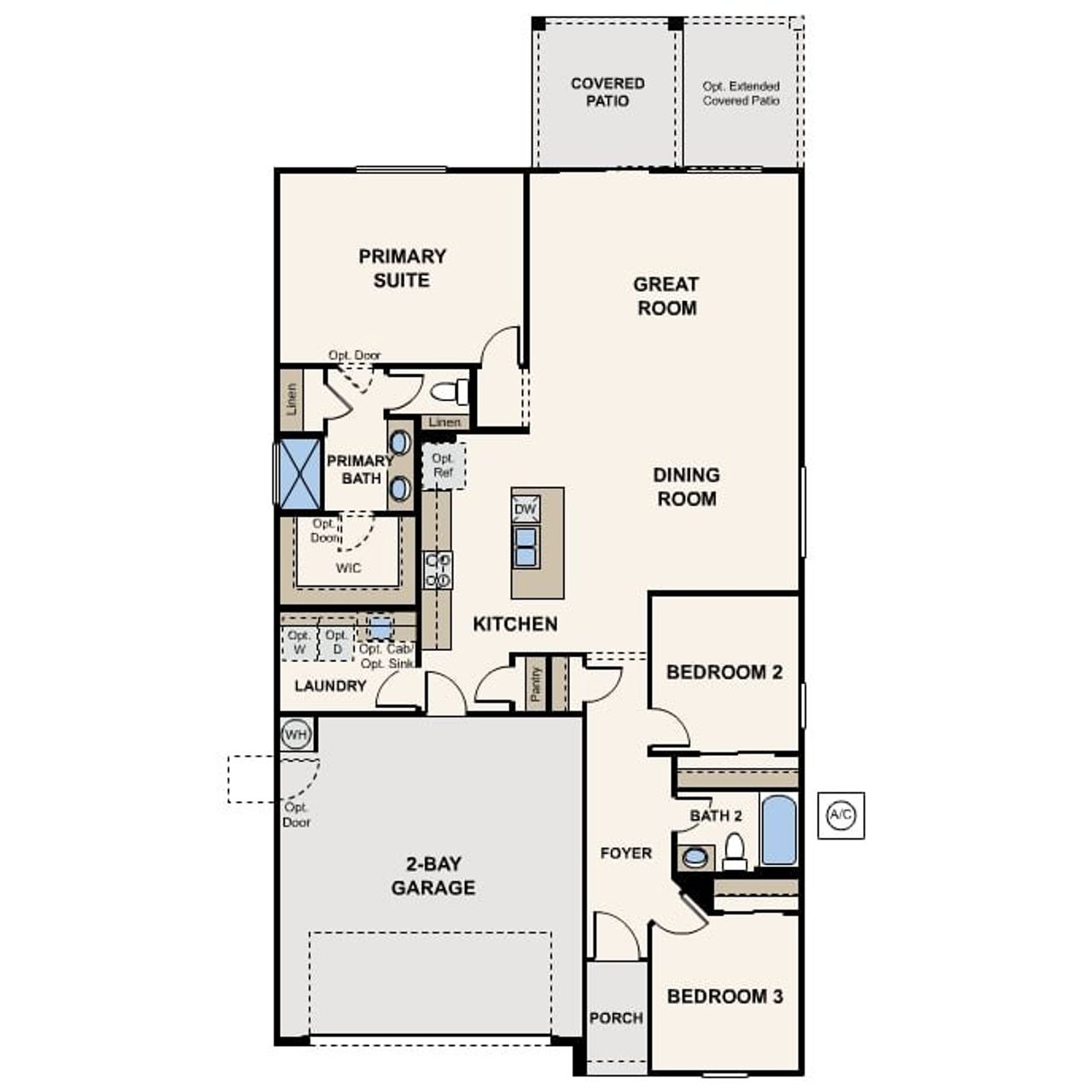 2D floor plan layout of this home in North Copper Canyon, Surprise, AZ (Image 2).
