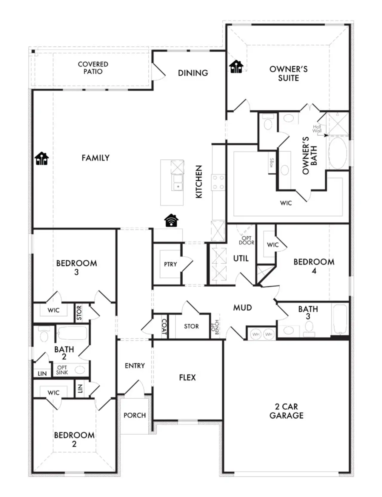 2D floor plan layout of this home in Still Water Lake, Godley, TX (Image 2). 2D floor plan layout of this home in Still Water Lake, Godley, TX (Image 2).