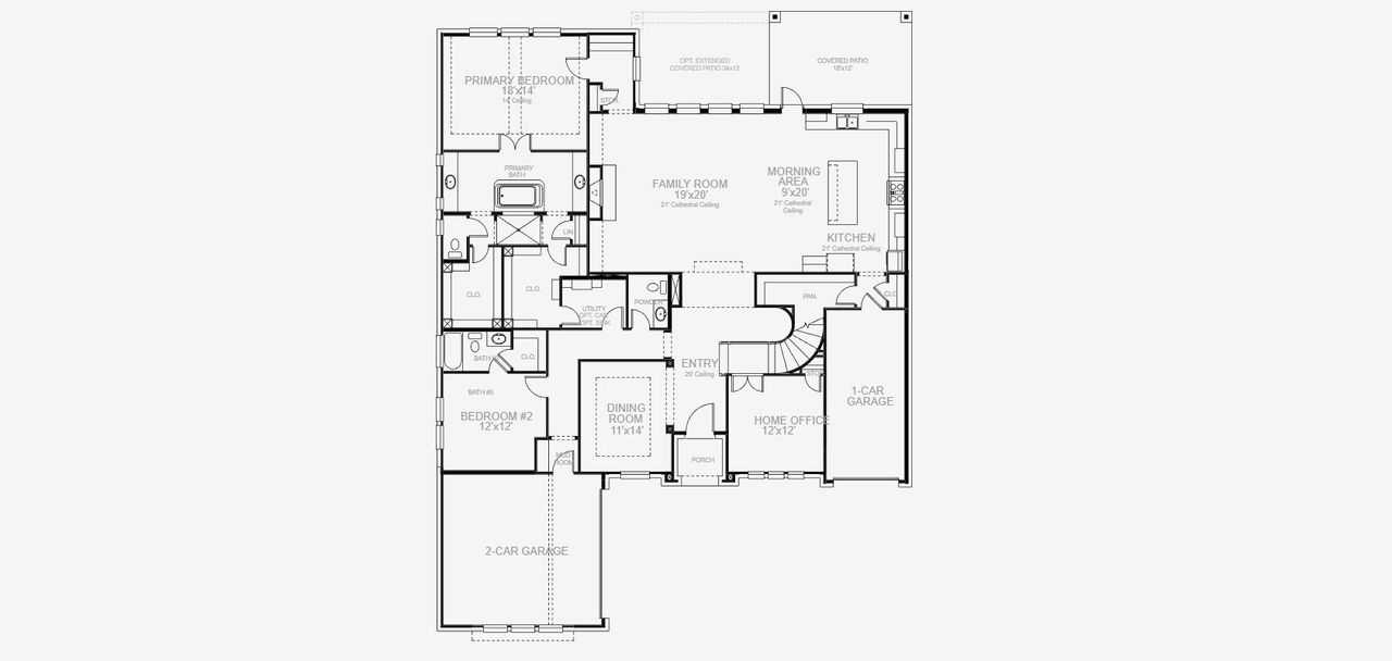 2D floor plan layout of this home in Star Trail 76', Prosper, TX (Image 2).
