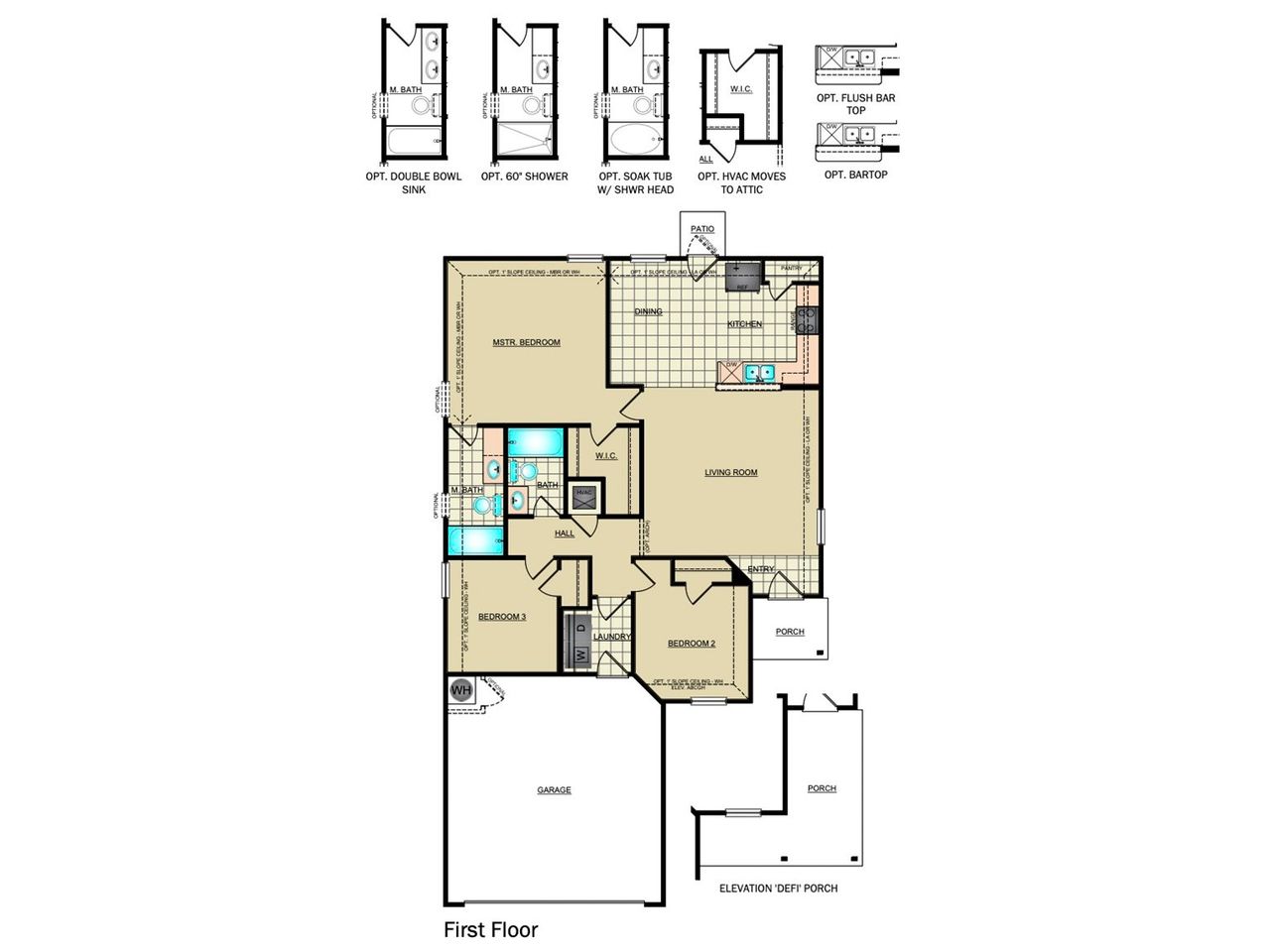 2D floor plan layout for the RC Armstrong by Rausch Coleman Homes in Heritage Oaks, San Antonio, TX (Image 2).