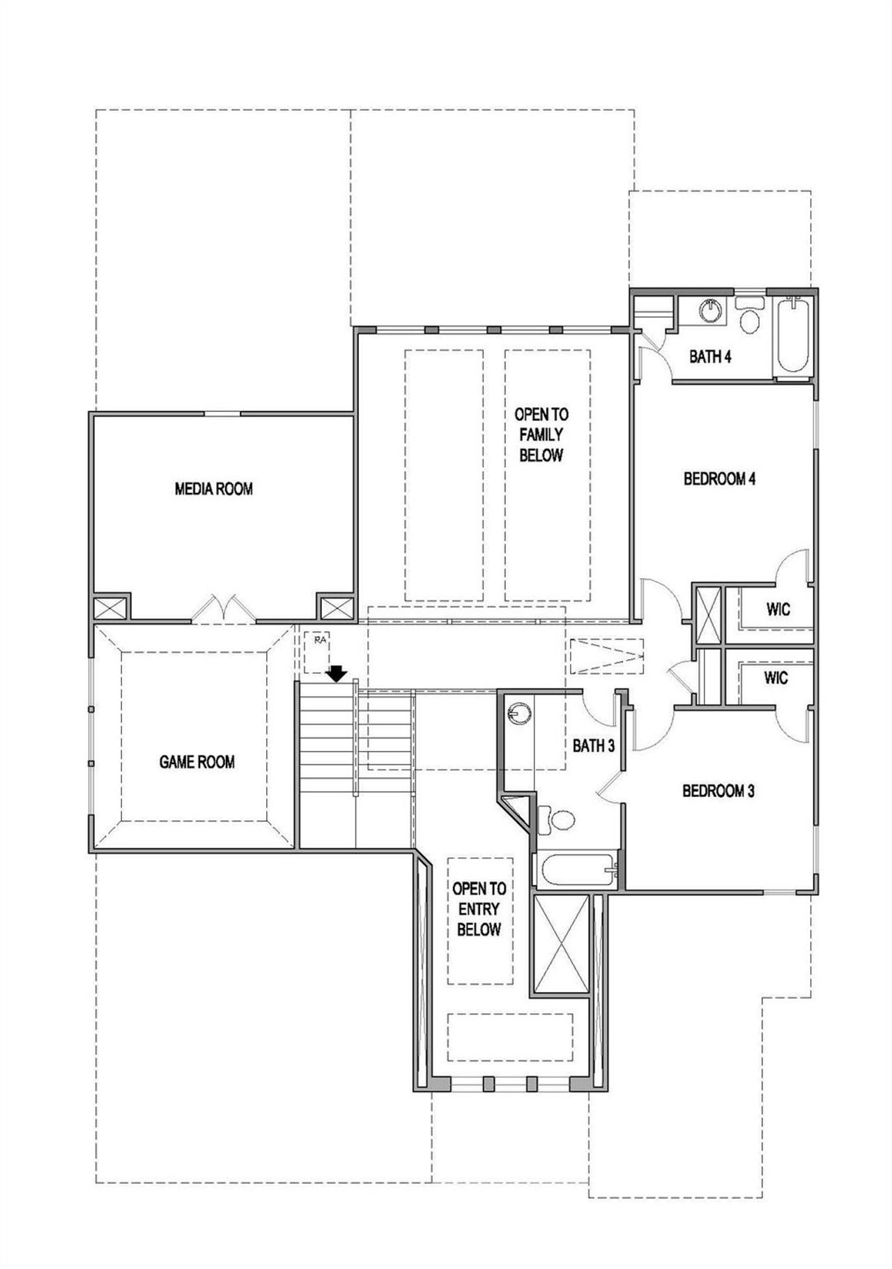 2D floor plan layout of this home in Blackhawk, Pflugerville, TX (Image 2).