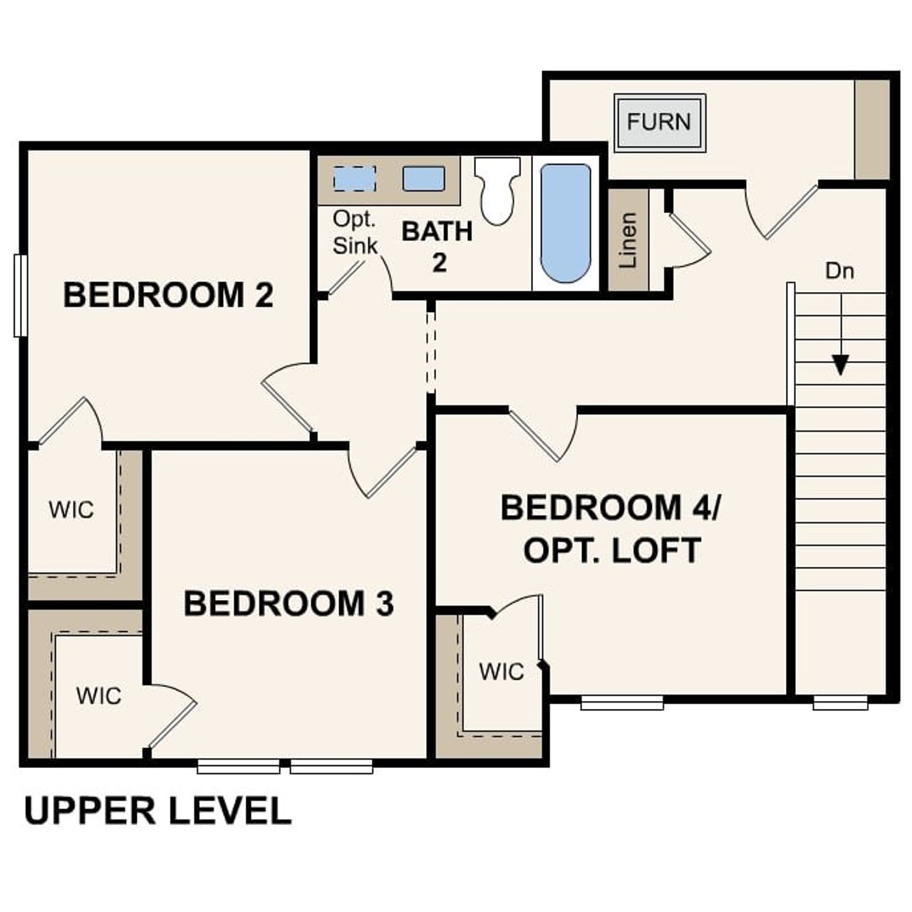 2D floor plan layout for the Gannet by Century Communities in Sherwood Glen, Conroe, TX (Image 2).