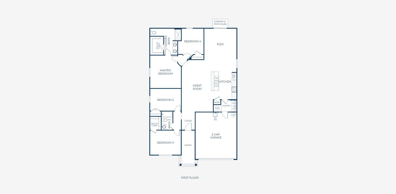 2D floor plan layout of this home in Oakstone Farms, Leesburg, FL (Image 2).