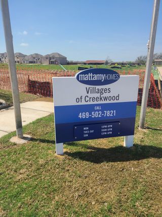 Future development site in Villages of Creekwood by Mattamy Homes featuring green space in Frisco, TX.