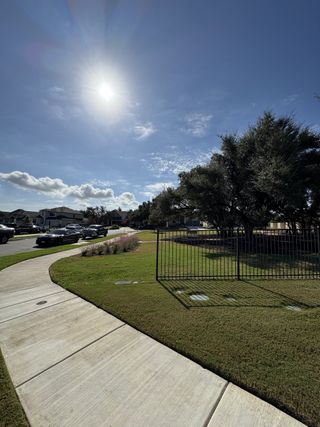Street view A sunny street view with lush greenery in Wolf Ranch: 51ft. lots by Highland Homes (Georgetown, TX).