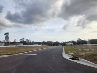 Street view A developing neighborhood with open plots and newly built homes in Briarwood by D.R. Horton (Jacksonville, FL).