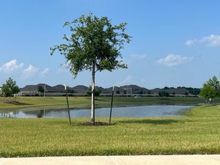 A peaceful lakeside view in Sterling Point at Baytown Crossings by Lennar (Baytown, TX), offering a serene backdrop for the community.