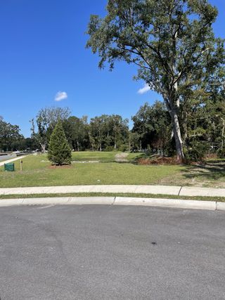 A scenic plot with lush greenery and mature trees in Fiddler Cove by DRB Homes (Mount Pleasant, SC).