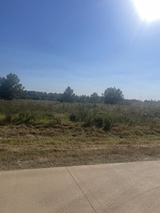 A sprawling, serene landscape in Tealpointe Lake Estates by Jamestown Estate Homes, Tomball, TX, under a bright blue sky.