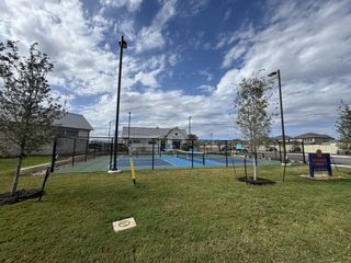 Community Amenities Enjoy lush scenery and a pickleball court in Santa Rita Ranch: 40-45ft. lots by Highland Homes (Liberty Hill, TX).
